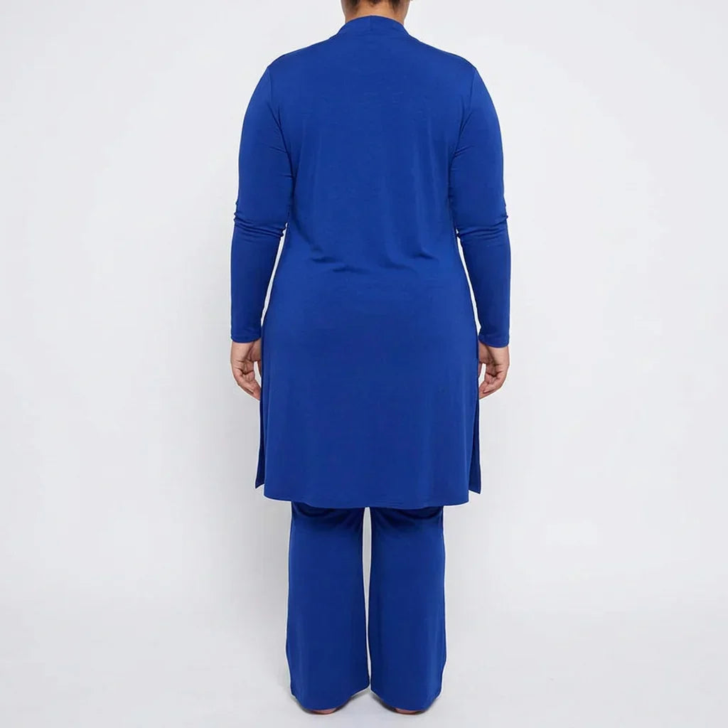 3-Piece Women's Lounge Set with Relaxed Top and Wide-Leg Pants 8