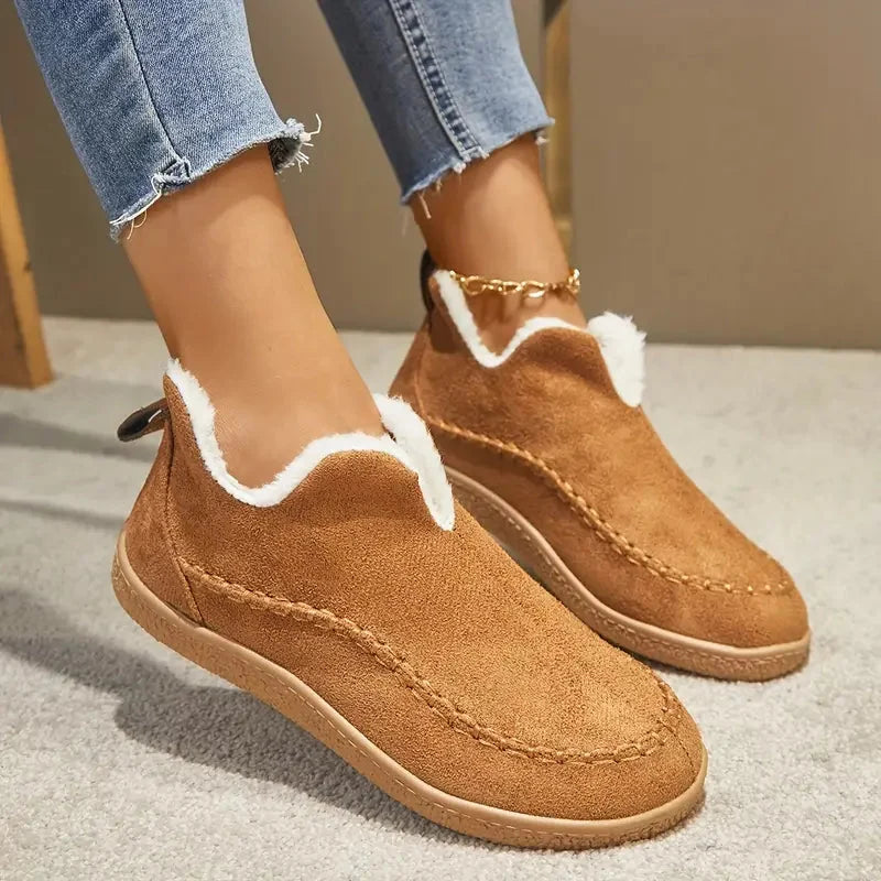 Black Ankle Boots for Women with Fleece Lining and Durable Sole 7