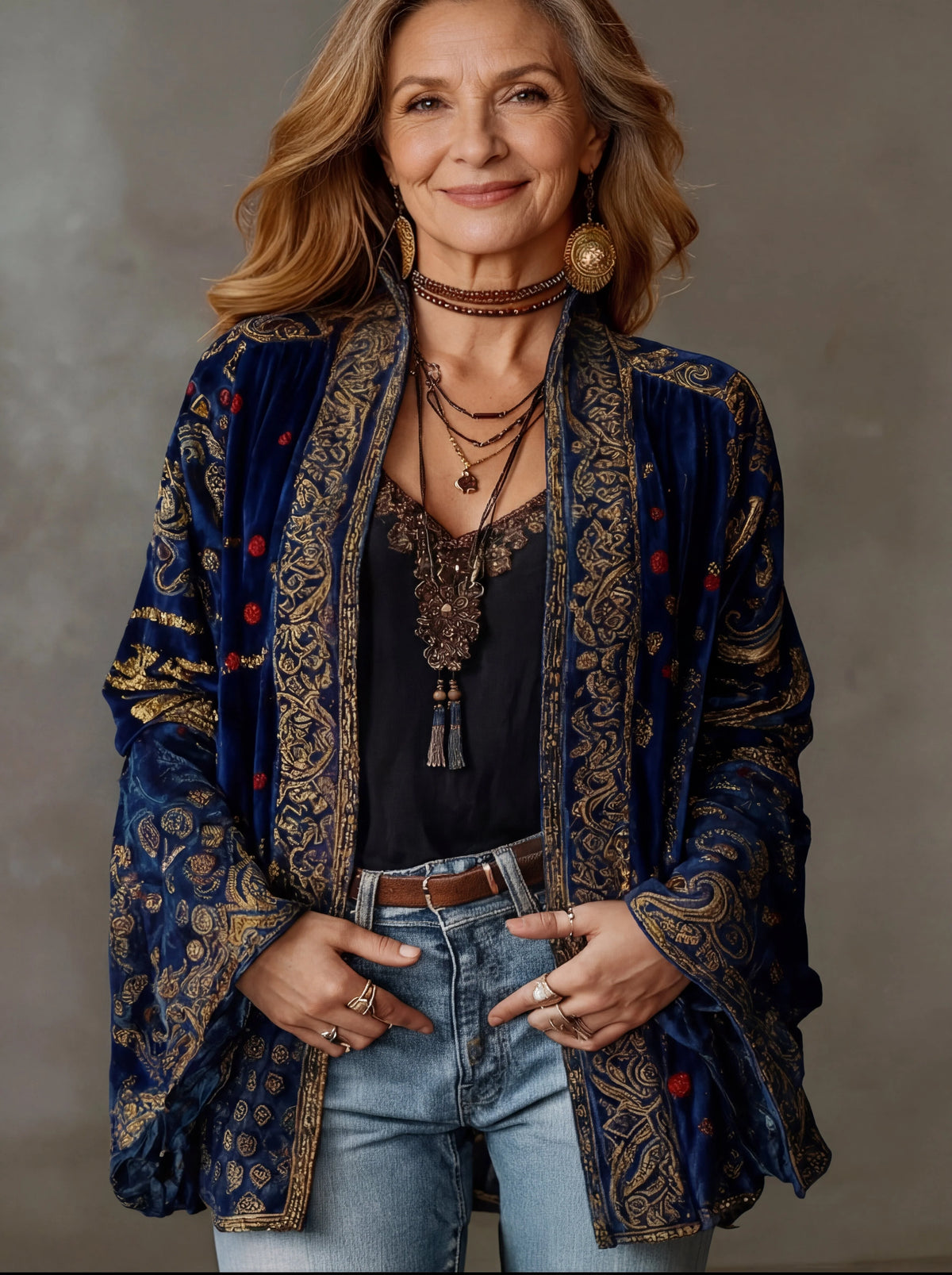 Boho Kimono Jacket Womens - Lightweight Relaxed Fit Duster Style 2