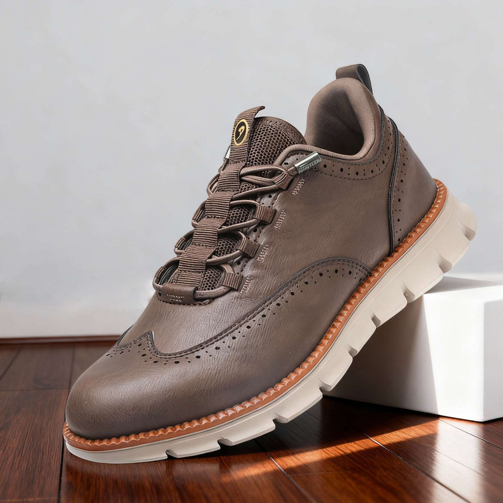 Brogue-Inspired Sneakers with Cushioned Footbed and Flexible Sole 0