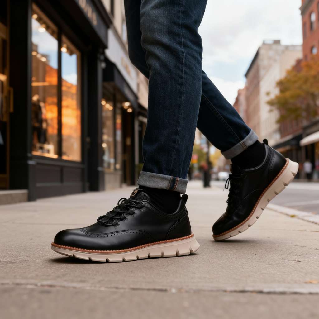 Brogue-Inspired Sneakers with Cushioned Footbed and Flexible Sole 6