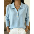 Collared Button Pullover with Relaxed Fit and Soft Fabric 0