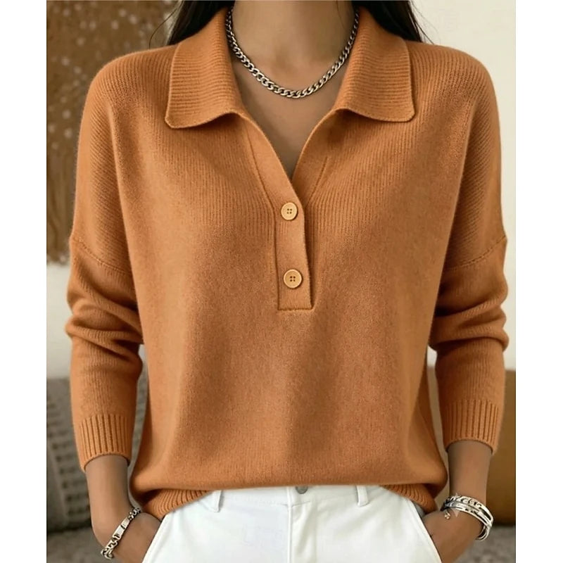 Collared Button Pullover with Relaxed Fit and Soft Fabric 3