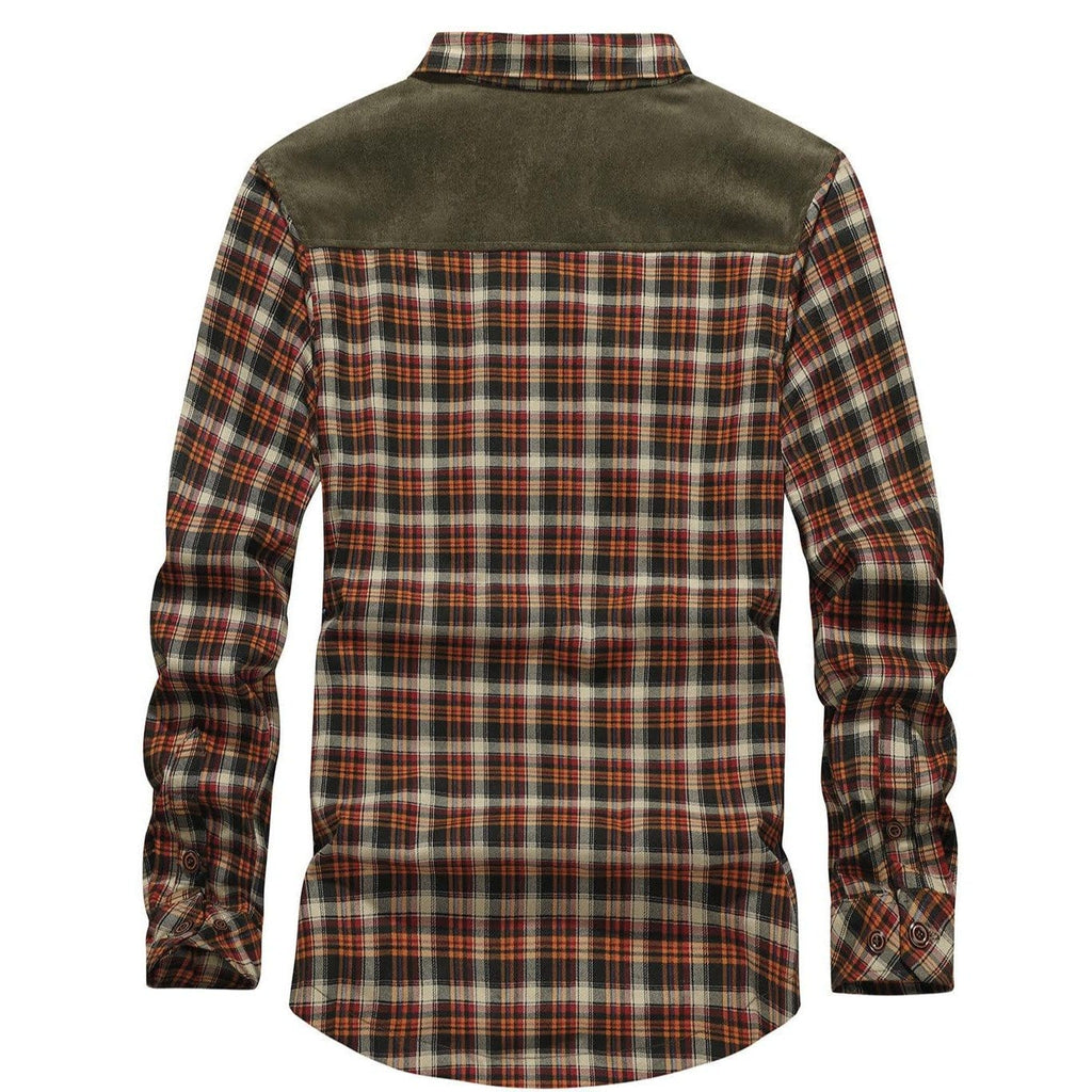 Fitted Flannel Shirt Jacket for Men with Quilted Sleeves and Snap Buttons 3