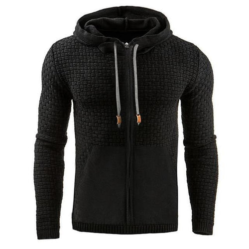 Full-Zip Hoodie in Cotton-Polyester Blend for Men - Durable Comfort 0