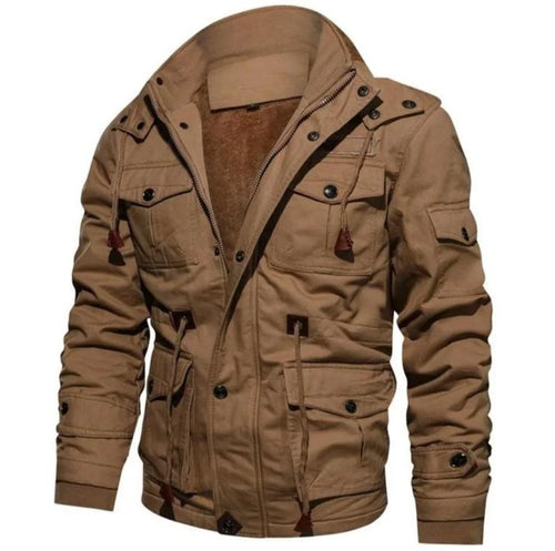 Heavy-Duty Cotton Pilot Jacket with Adjustable Hood and Pockets 1