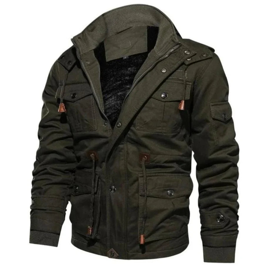Heavy-Duty Cotton Pilot Jacket with Adjustable Hood and Pockets 2