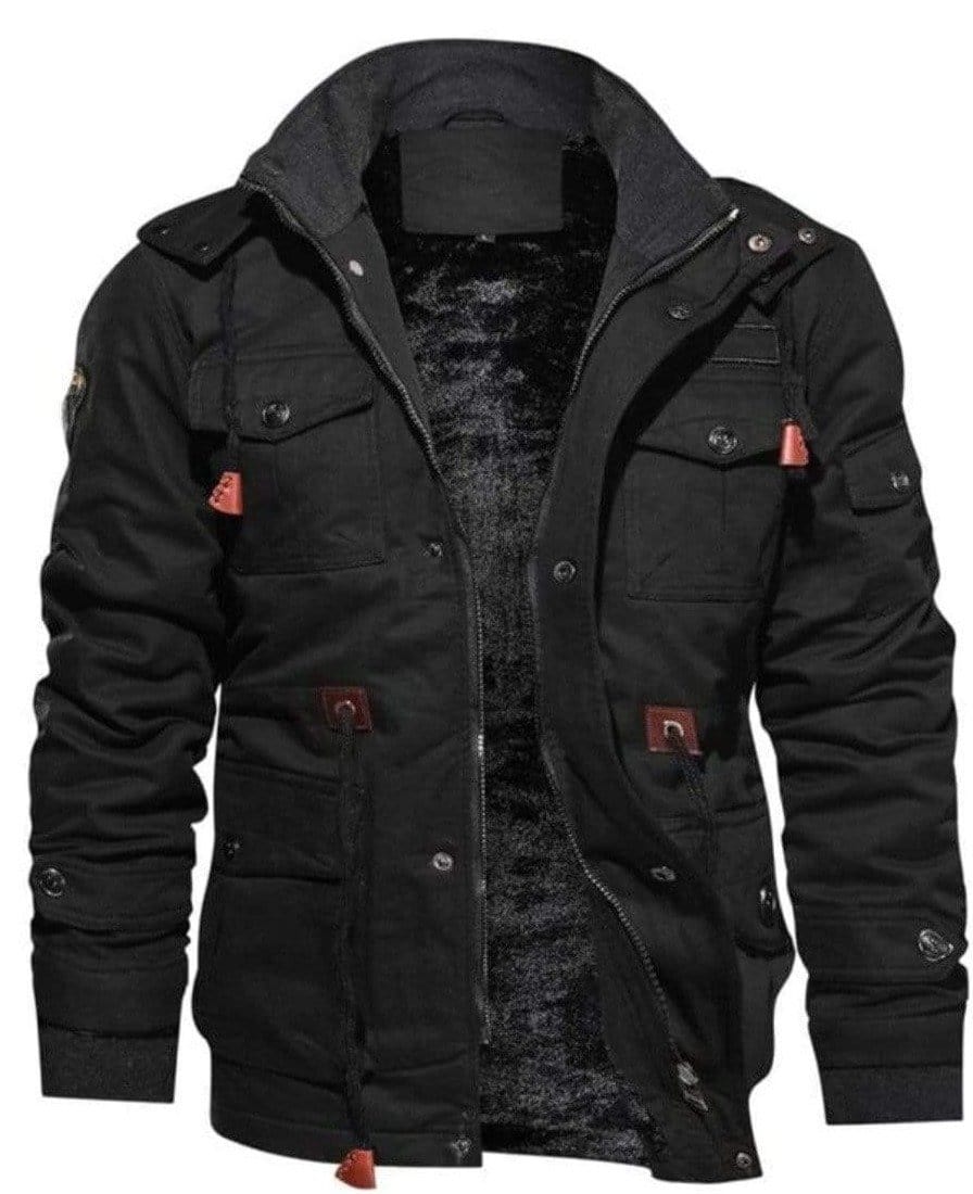 Heavy-Duty Cotton Pilot Jacket with Adjustable Hood and Pockets 3