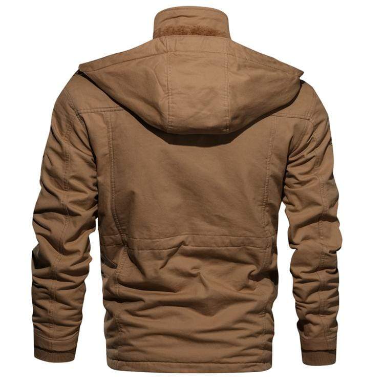 Heavy-Duty Cotton Pilot Jacket with Adjustable Hood and Pockets 7