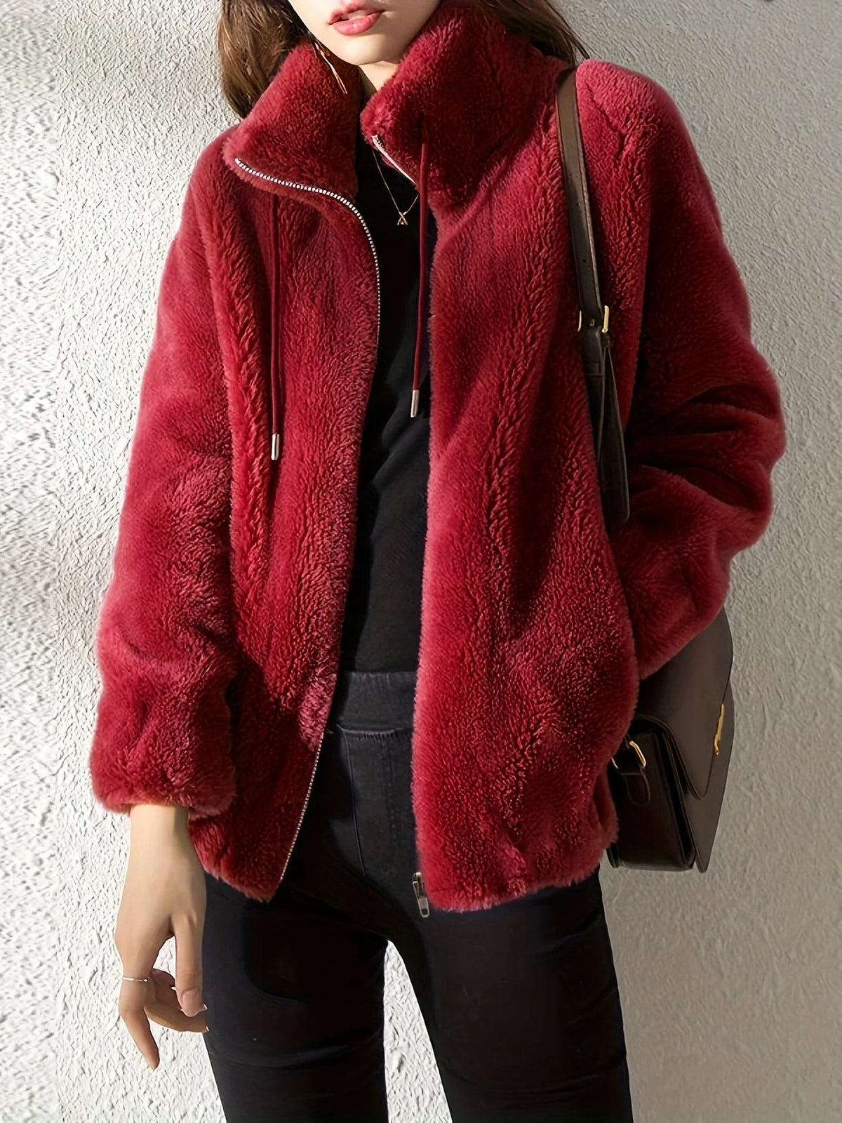 High-Neck Double-Faced Fleece Jacket for Men and Women 4