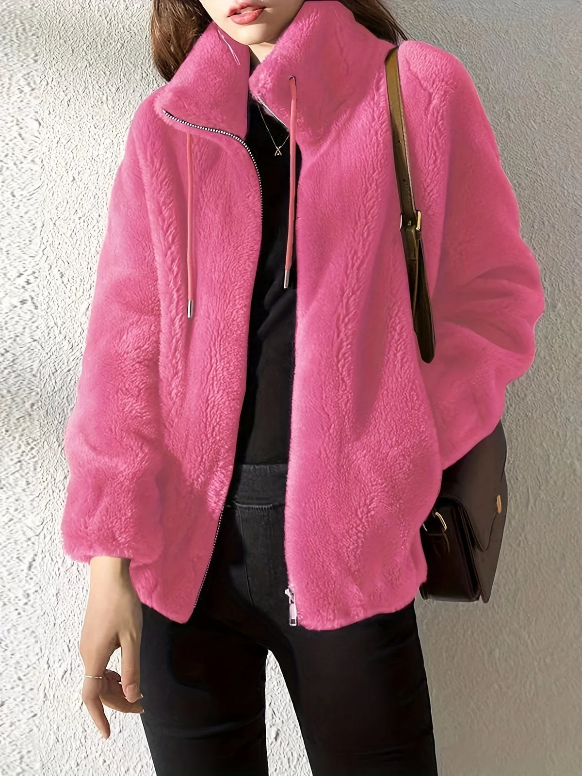 High-Neck Double-Faced Fleece Jacket for Men and Women 5