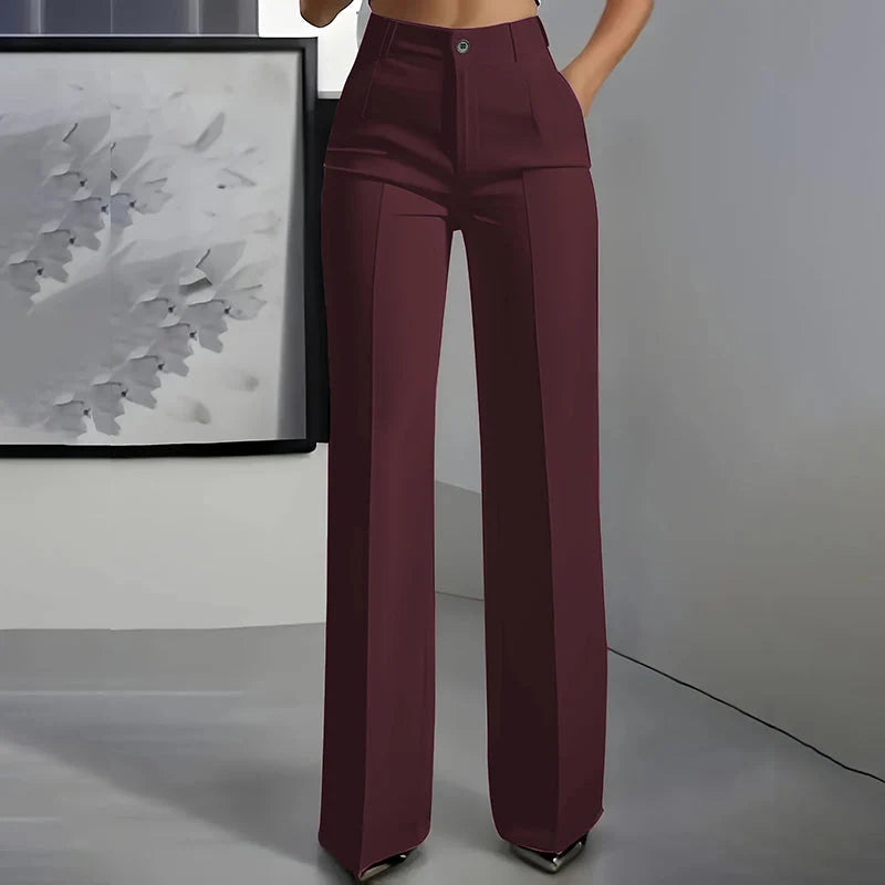 High-Waisted Tailored Women's Pants with Stretch Fabric Blend 13