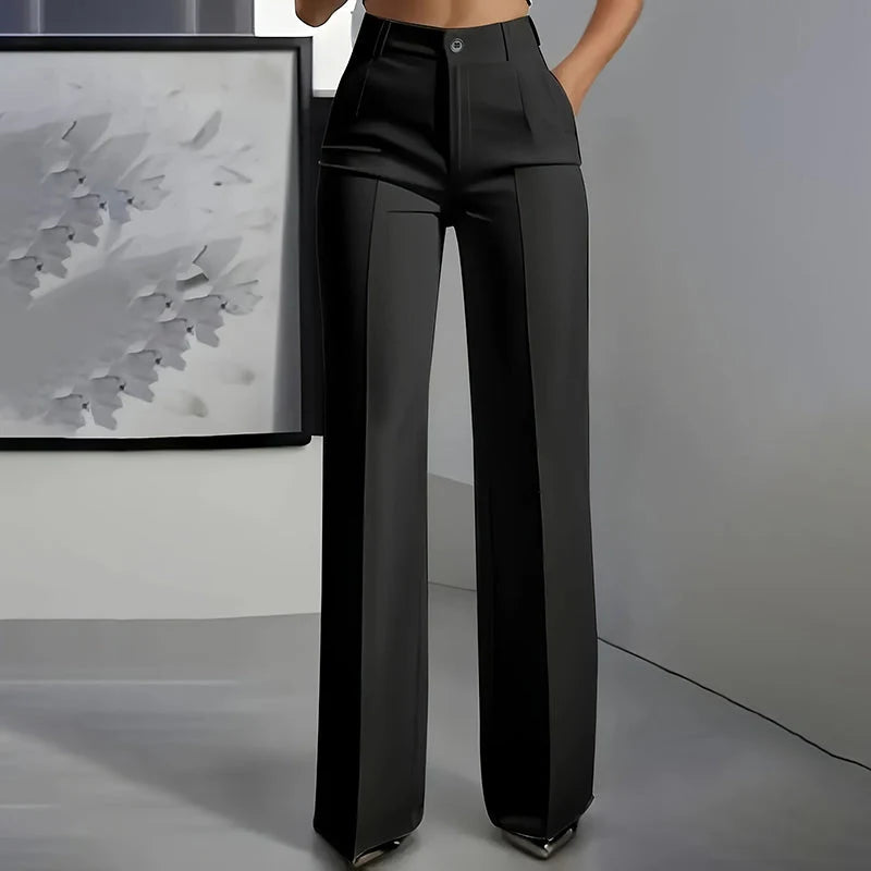 High-Waisted Tailored Women's Pants with Stretch Fabric Blend 15