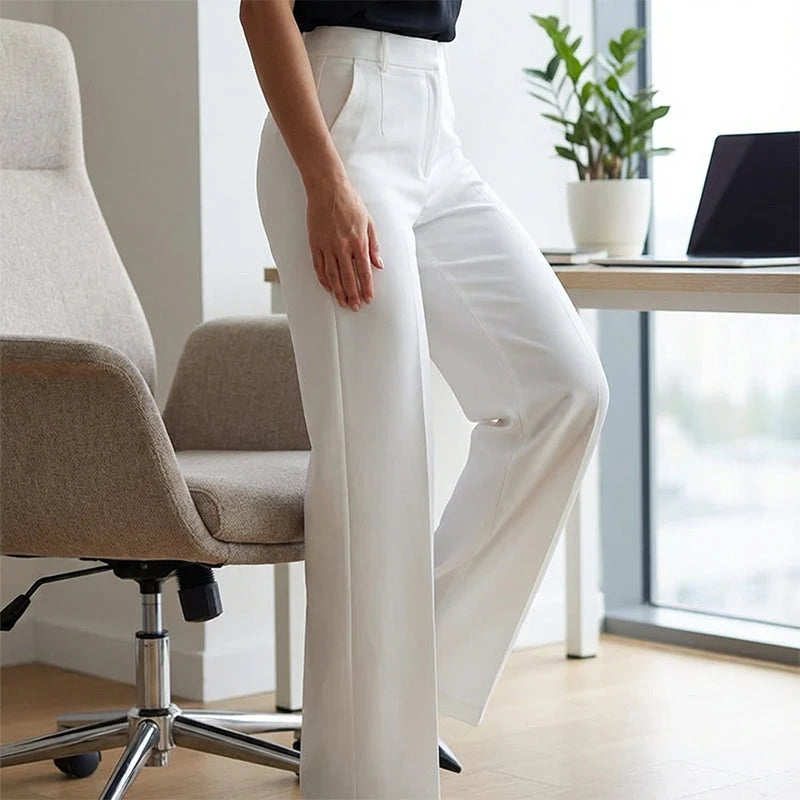 High-Waisted Tailored Women's Pants with Stretch Fabric Blend 6