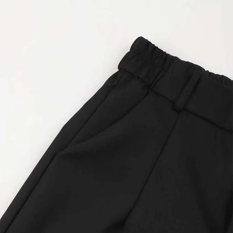 High-Waisted Tailored Women's Pants with Stretch Fabric Blend 7