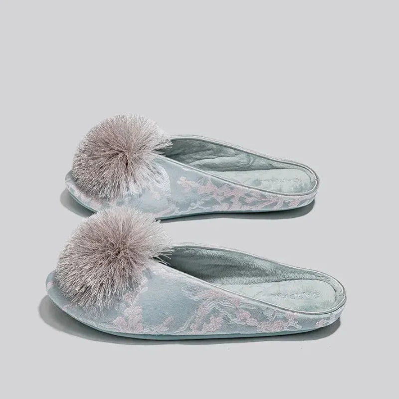 Jacquard Embroidered Slip-On Slippers with Cushioned Insole 4