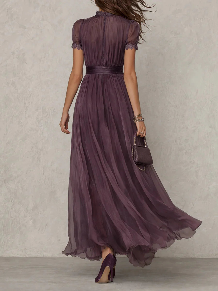 Lightweight Chiffon Maxi Dress with Keyhole Neckline for Weddings 2