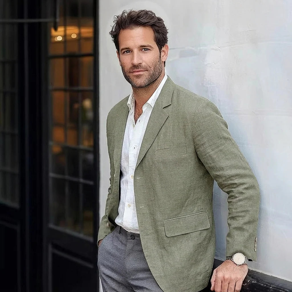 Lightweight Linen-Blend Blazer with Relaxed Fit 2