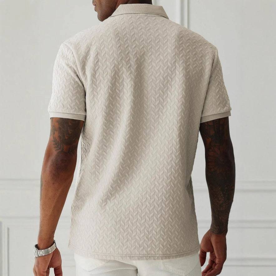 Lightweight Tailored Polo Shirt with Textured Knit 3