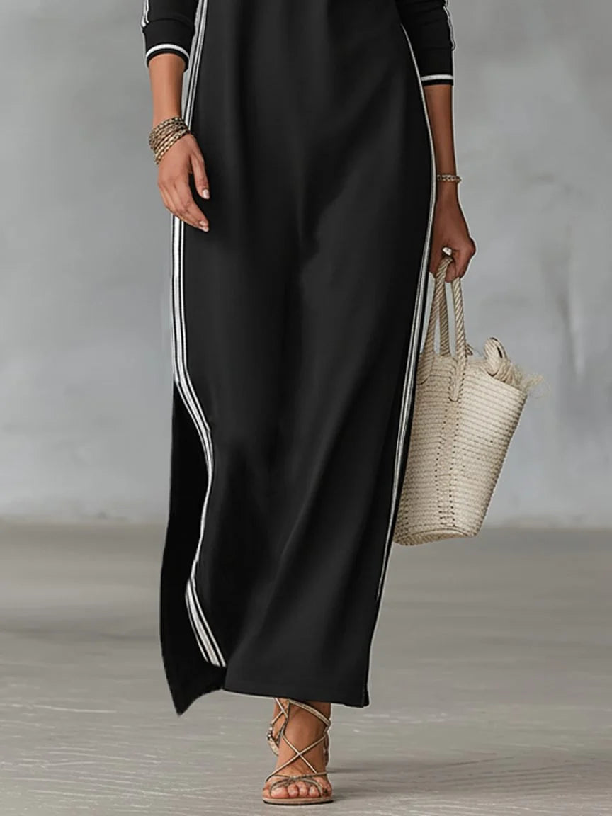 Long Sleeve Maxi Dress with Button-Down Collar for Women 3