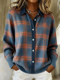 Longline Denim Hybrid Checked Cardigan for Stylish Layering 0