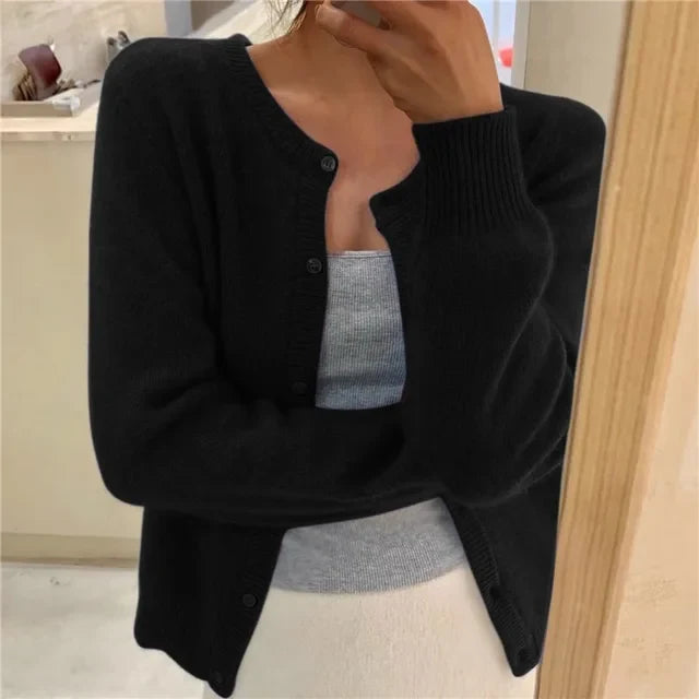 Loose Fit Soft Knit Women's Cardigan Sweater for Versatile Styling 1
