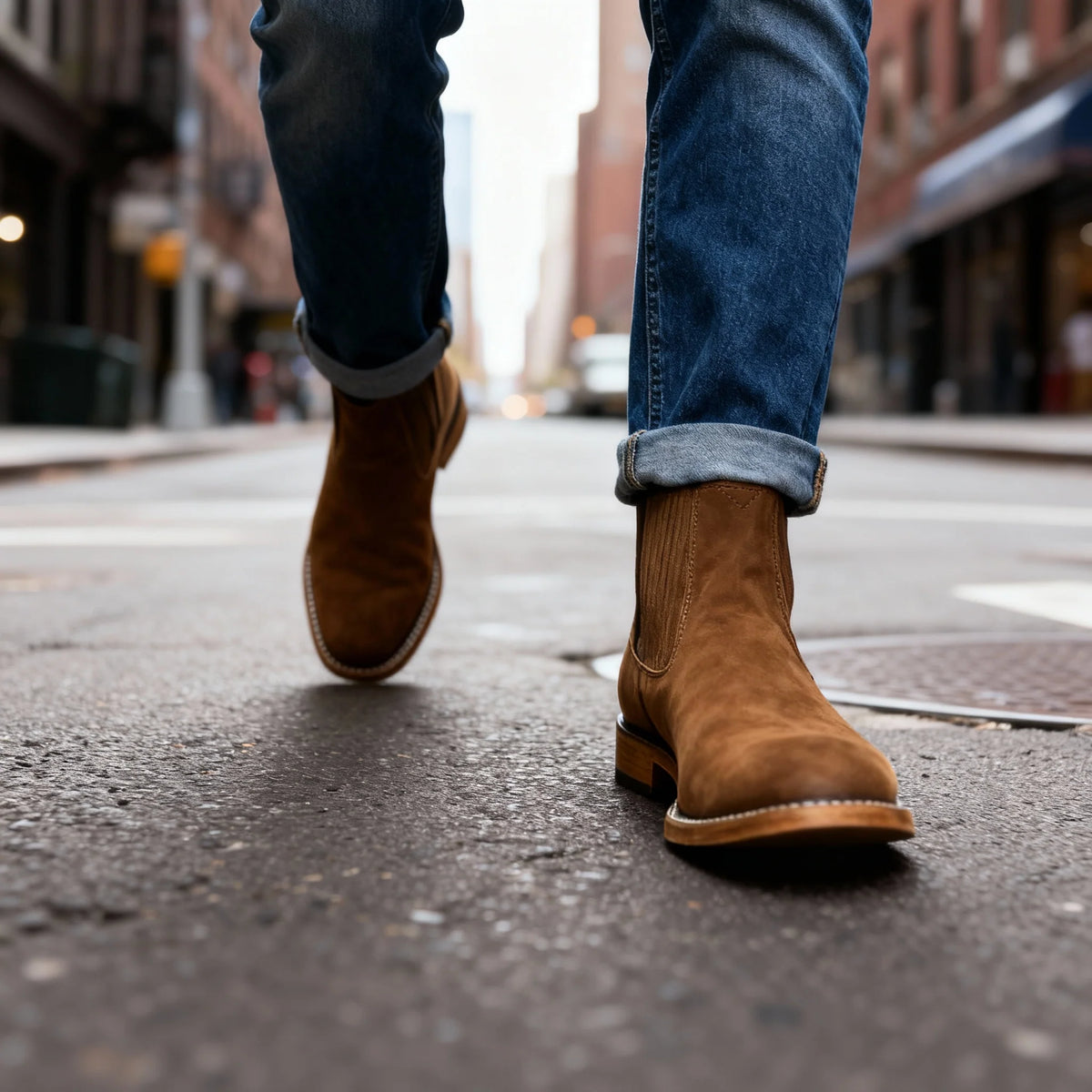 Men's Durable Ranch Boots with Supportive Heel and Elastic Panels 7