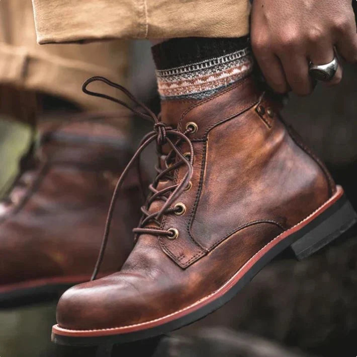 Men's Leather Boots with Durable Construction and Comfortable Fit 5
