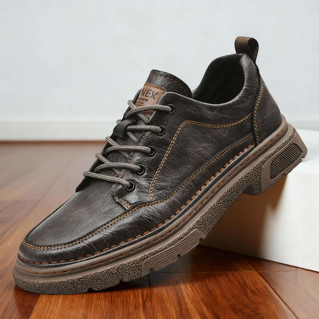 Men's Leather Sneakers with Cushioned Footbed and Shock-Absorbing Sole 3