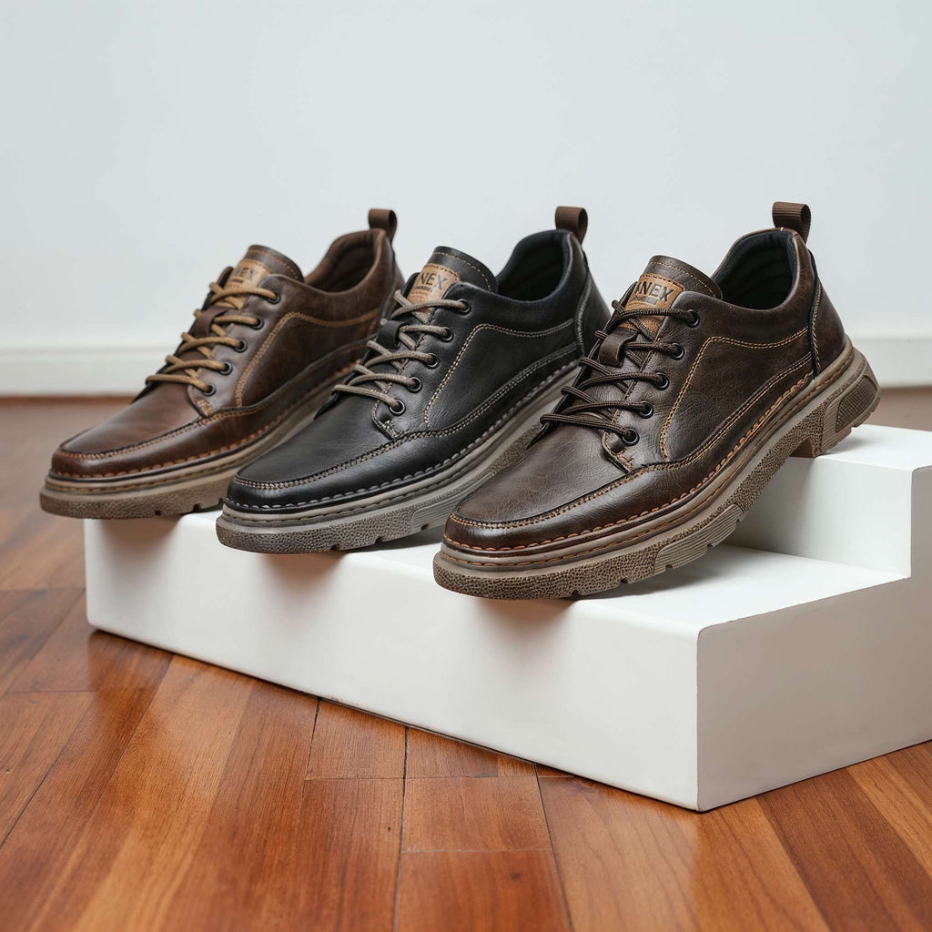 Men's Leather Sneakers with Cushioned Footbed and Shock-Absorbing Sole 7