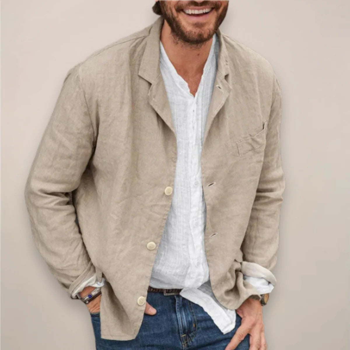 Men's Lightweight Casual Blazer Jacket - Breathable Relaxed Fit 1