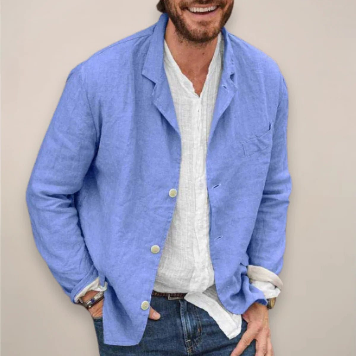 Men's Lightweight Casual Blazer Jacket - Breathable Relaxed Fit 3