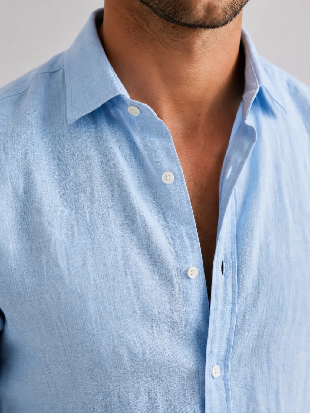 Men's Relaxed Fit Linen-Style Summer Shirt with Button-Up Front 2