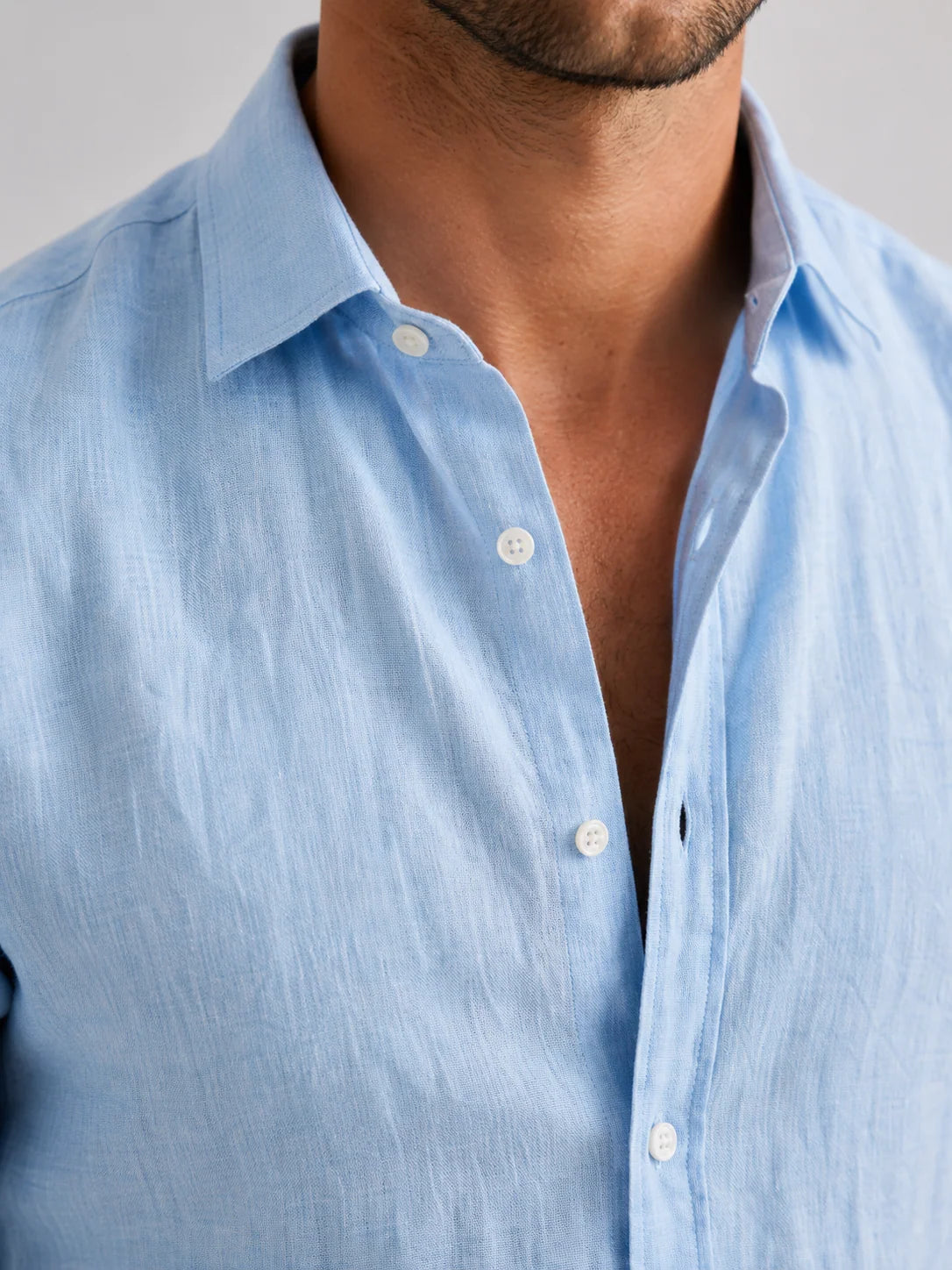 Men's Relaxed Fit Linen-Style Summer Shirt with Button-Up Front 2
