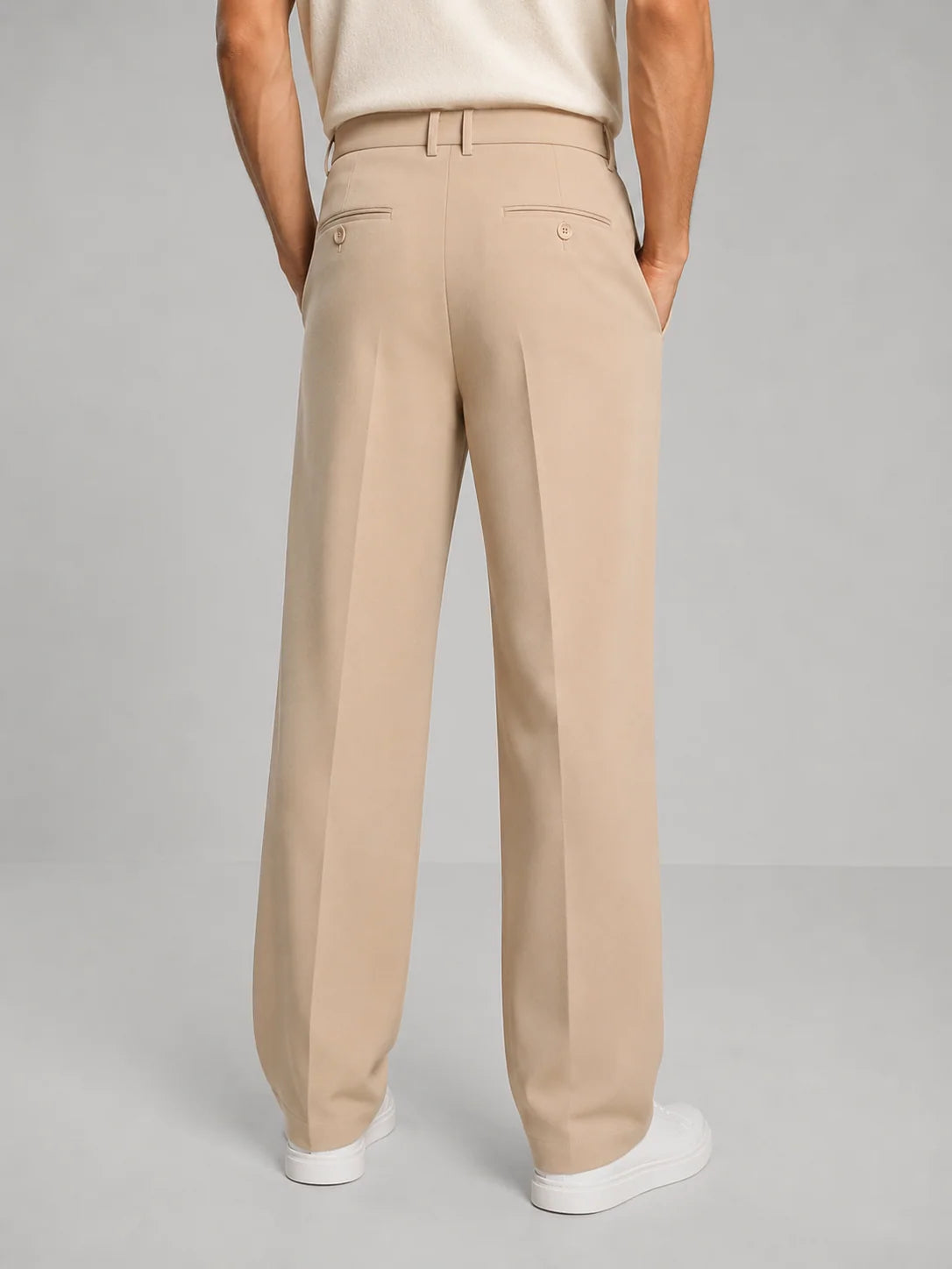 Men's Tailored Straight Leg Trousers with Relaxed Fit 1