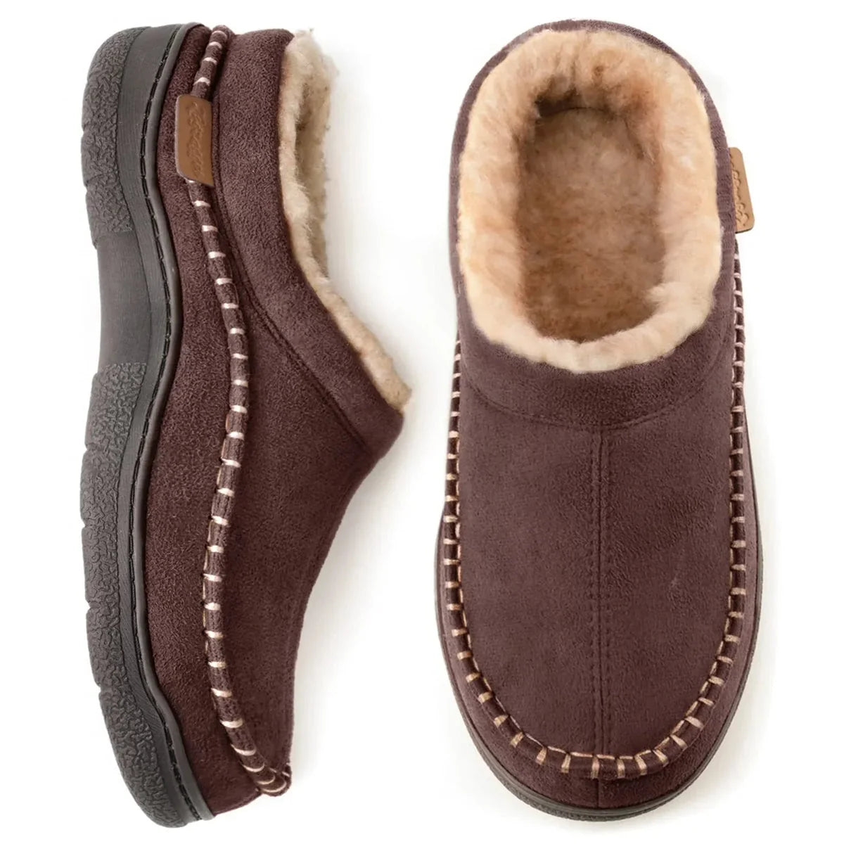 Men's Warm Lined Slippers with Non-Slip Sole for Comfort and Support 2