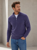 Men's Wool-Blend Half-Zip Sweater with High Collar for Versatile Comfort 0