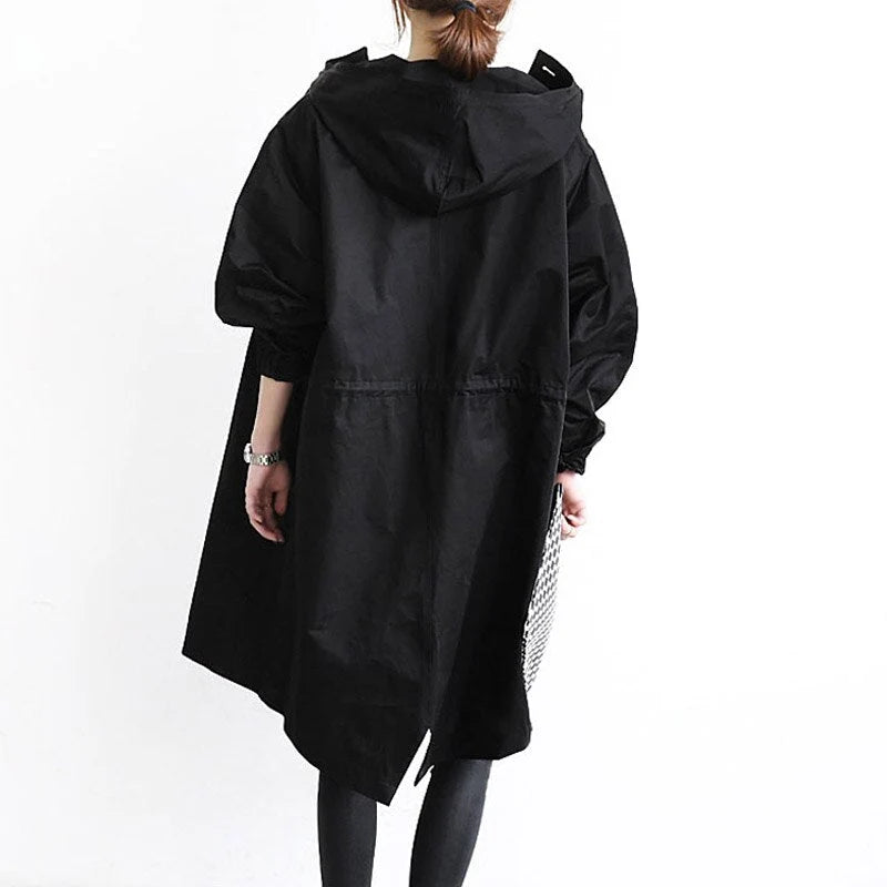 Mid-Length Waterproof Trench Coat for Women with Adjustable Waist 4