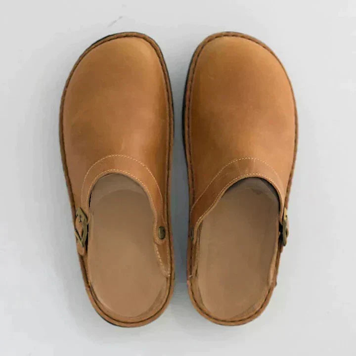 Orthopedic Leather Clogs with Supportive Insole and Non-Slip Sole 4