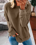 Oversized Women's Sweater, Relaxed Fit Knit with Round Neckline 0