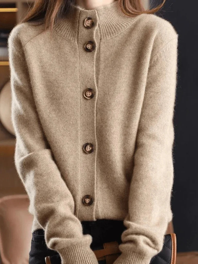 Relaxed Fit Button-Front Cardigan Sweater for Women 3
