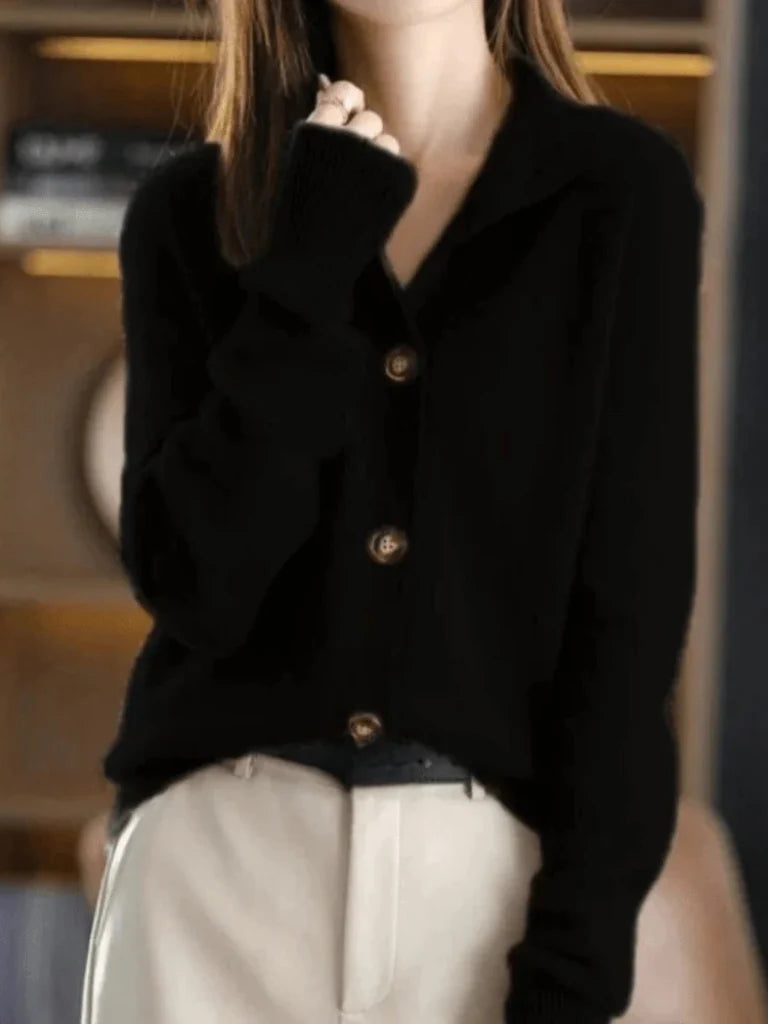 Relaxed Fit Button-Front Cardigan Sweater for Women 6