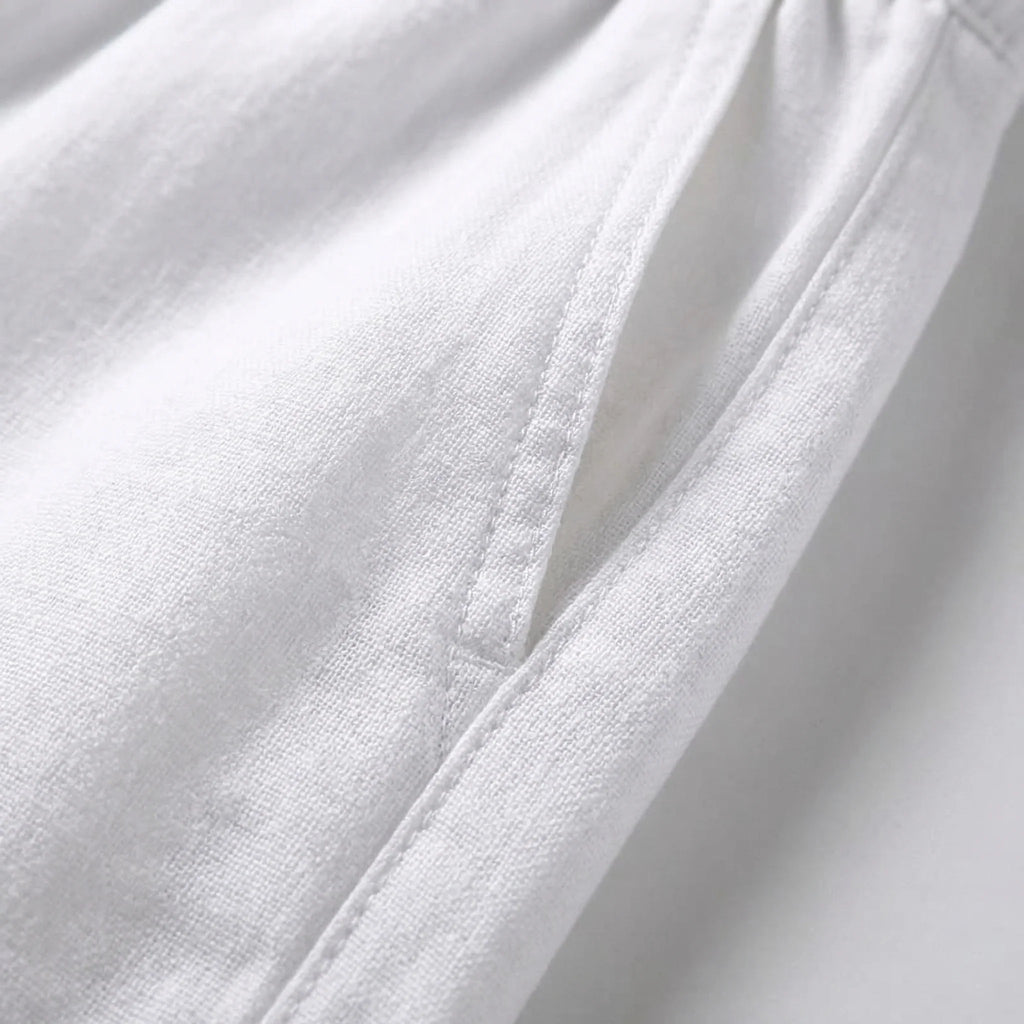 Relaxed Fit Linen Blend Pants with Adjustable Drawstring for Women 7