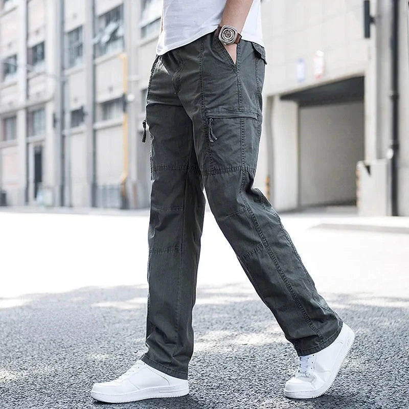 Relaxed Fit Organic Cotton Cargo Pants with Stretch and Pockets 0