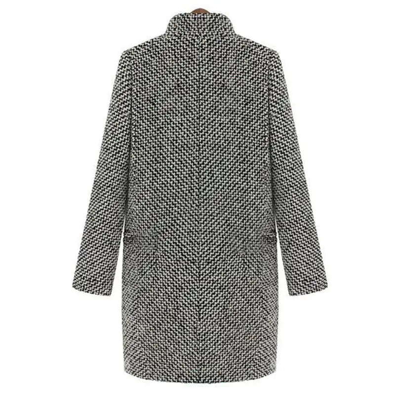 Slim Fit Wool Blend Longline Winter Coat for Women 3