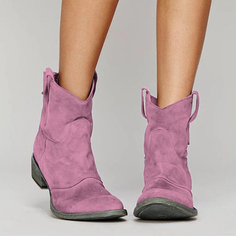 Slouchy Mid-Calf Cowboy Boots for Women with Stacked Heel 3