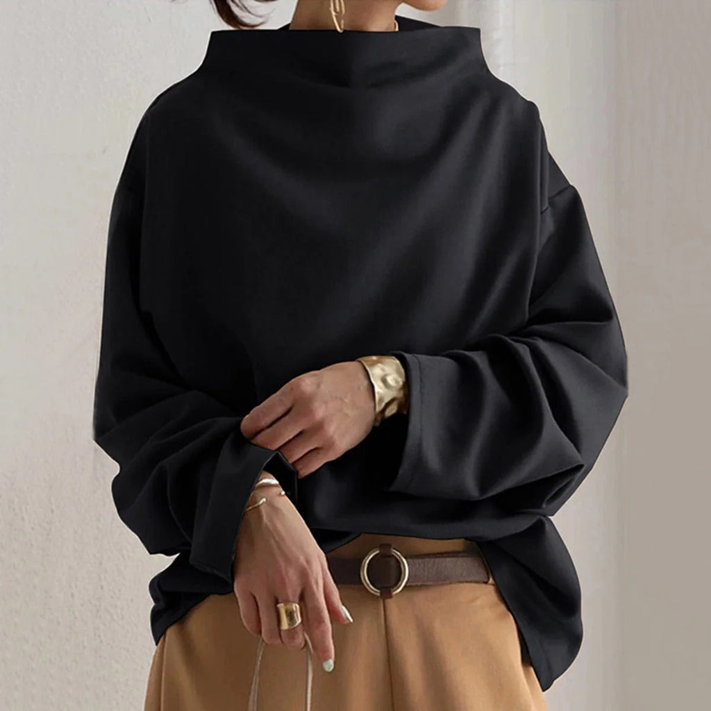 Soft Knit High Neck Top with Relaxed Fit for Everyday Wear 0