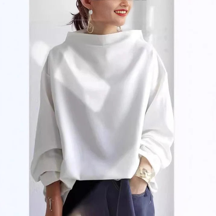 Soft Knit High Neck Top with Relaxed Fit for Everyday Wear 2