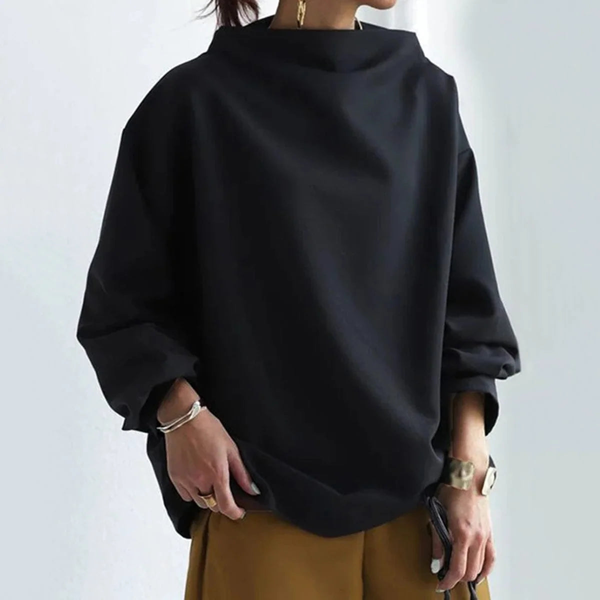 Soft Knit High Neck Top with Relaxed Fit for Everyday Wear 5