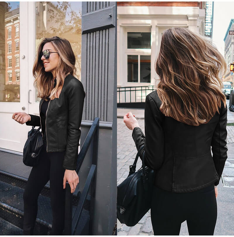 Structured Leather Blazer with Tailored Fit for Women 2